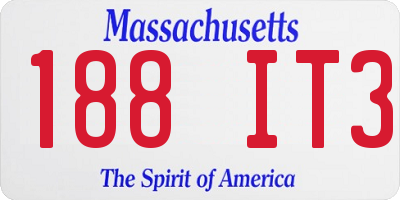 MA license plate 188IT3