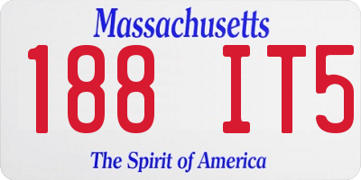 MA license plate 188IT5