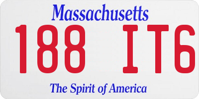 MA license plate 188IT6