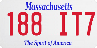 MA license plate 188IT7