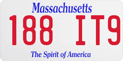 MA license plate 188IT9