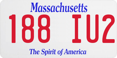 MA license plate 188IU2