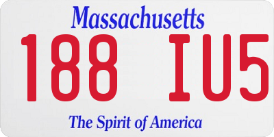 MA license plate 188IU5