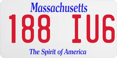 MA license plate 188IU6