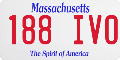 MA license plate 188IV0