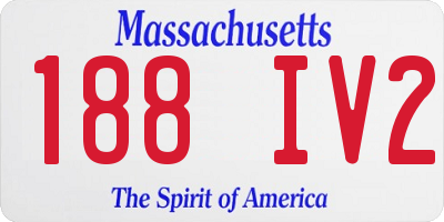 MA license plate 188IV2