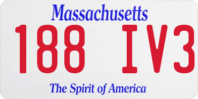 MA license plate 188IV3