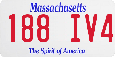 MA license plate 188IV4