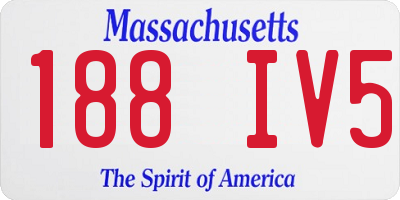 MA license plate 188IV5