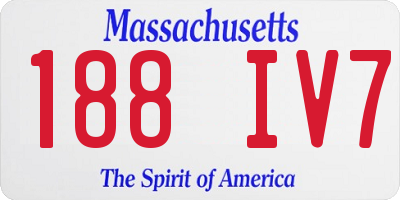 MA license plate 188IV7