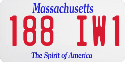 MA license plate 188IW1