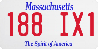 MA license plate 188IX1