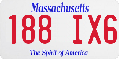 MA license plate 188IX6