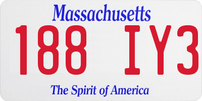 MA license plate 188IY3