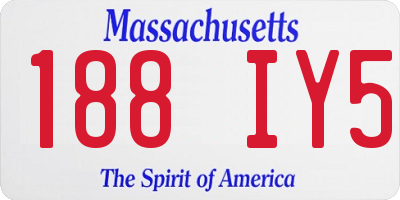MA license plate 188IY5