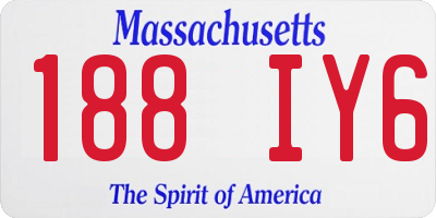 MA license plate 188IY6