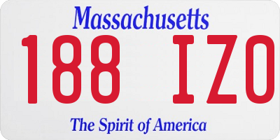 MA license plate 188IZ0