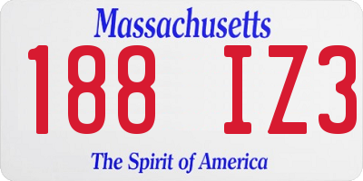 MA license plate 188IZ3