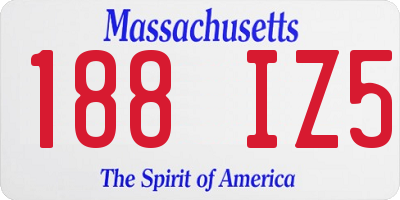 MA license plate 188IZ5
