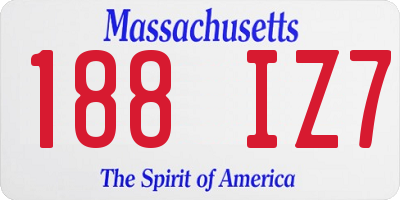 MA license plate 188IZ7