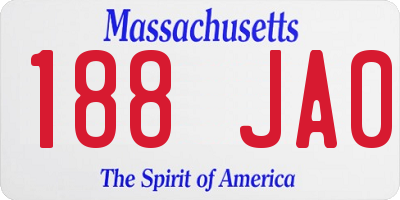 MA license plate 188JA0