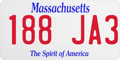 MA license plate 188JA3