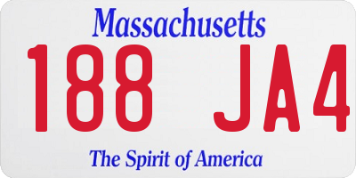 MA license plate 188JA4