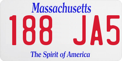 MA license plate 188JA5