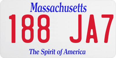 MA license plate 188JA7