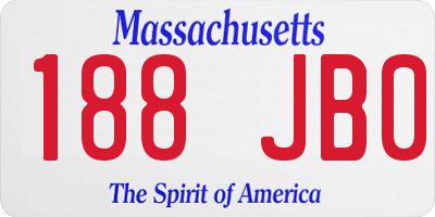 MA license plate 188JB0
