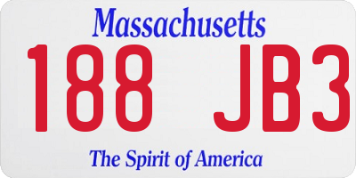 MA license plate 188JB3