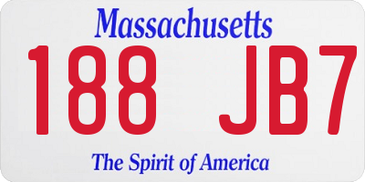 MA license plate 188JB7