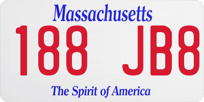 MA license plate 188JB8
