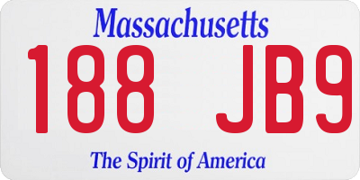 MA license plate 188JB9