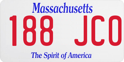 MA license plate 188JC0