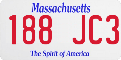 MA license plate 188JC3
