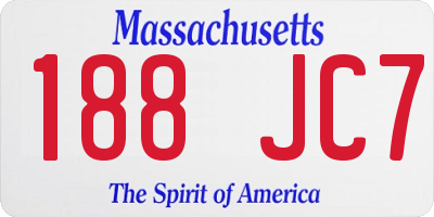MA license plate 188JC7