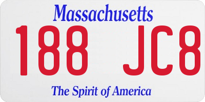 MA license plate 188JC8