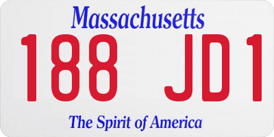 MA license plate 188JD1