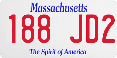 MA license plate 188JD2