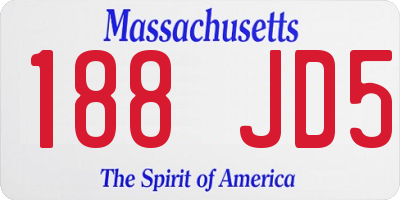 MA license plate 188JD5