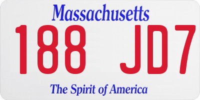MA license plate 188JD7