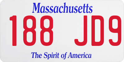 MA license plate 188JD9