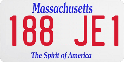 MA license plate 188JE1