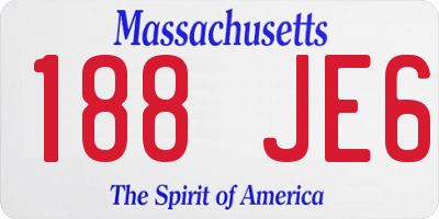 MA license plate 188JE6
