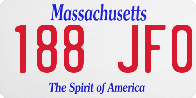 MA license plate 188JF0