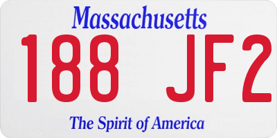 MA license plate 188JF2