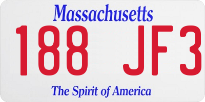 MA license plate 188JF3