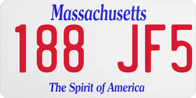 MA license plate 188JF5