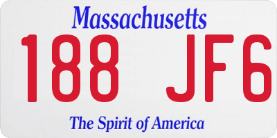 MA license plate 188JF6